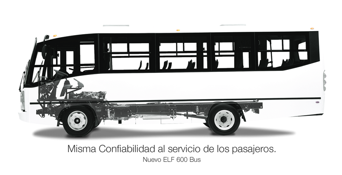 Elf 600 bus camión Isuzu para pasajeros vista lateral